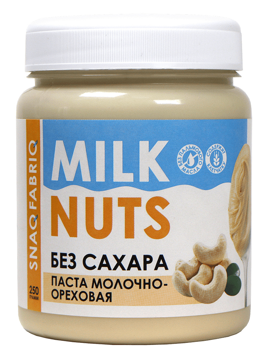 

Паста молочно-ореховая без сахара Snaq Fabriq, 250г, без сахара