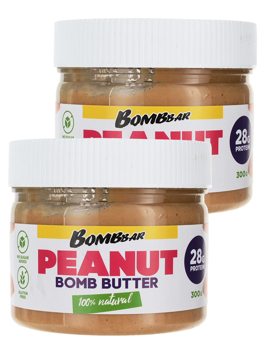 

Арахисовая паста без сахара Bombbar Bombbutter, 2шт по 300г, Bombbutter