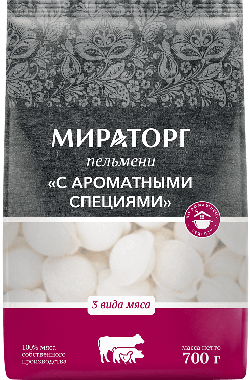 Пельмени Мираторг свинина-курица-говядина с ароматными специями 700 г