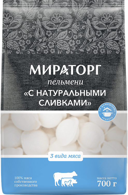 Пельмени Мираторг свинина-курица-говядина с натуральными сливками 700 г