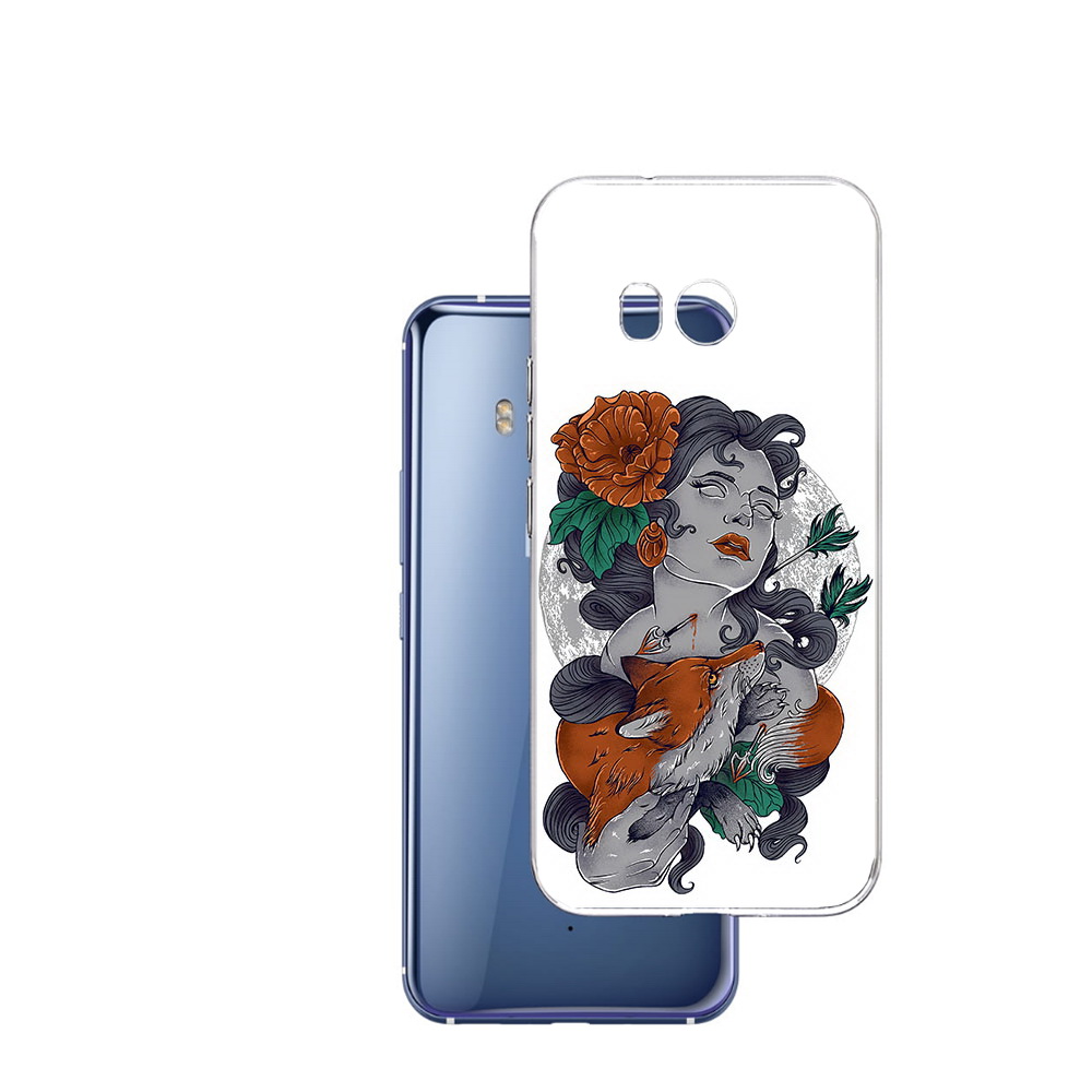 

Чехол MyPads Tocco для HTC U11 темная девушка с лисой, Прозрачный, Tocco