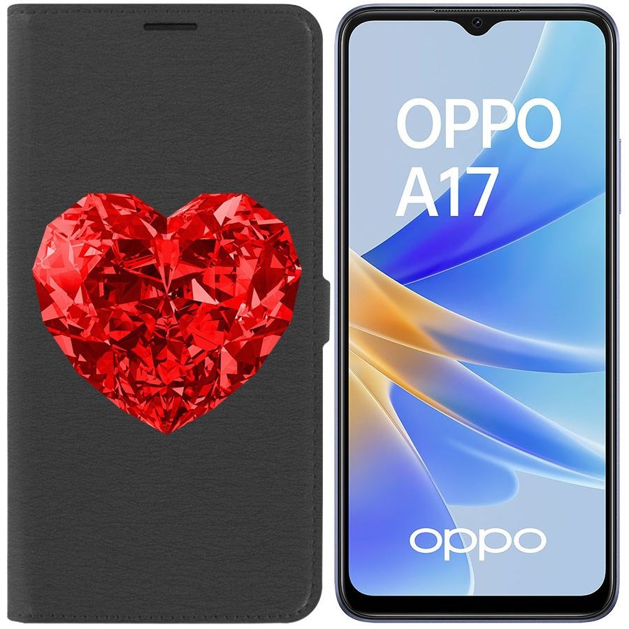 Чехол-книжка Eco Book для Oppo A17k Рубиновое сердце