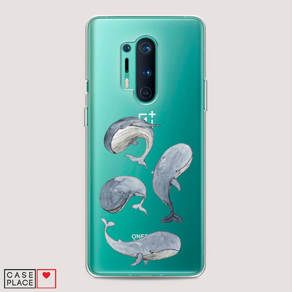 

Чехол Awog на OnePlus 8 Pro / ВанПлас 8 Pro "Киты", Белый;прозрачный;голубой, 151050-1