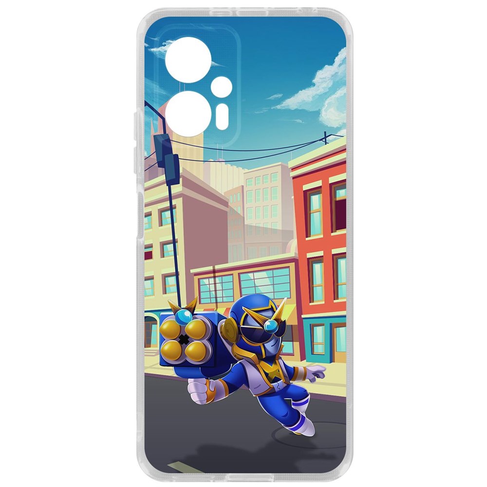 

Чехол Brawl Stars-Супер Рейнджер Брок для Poco X4 GT, Прозрачный