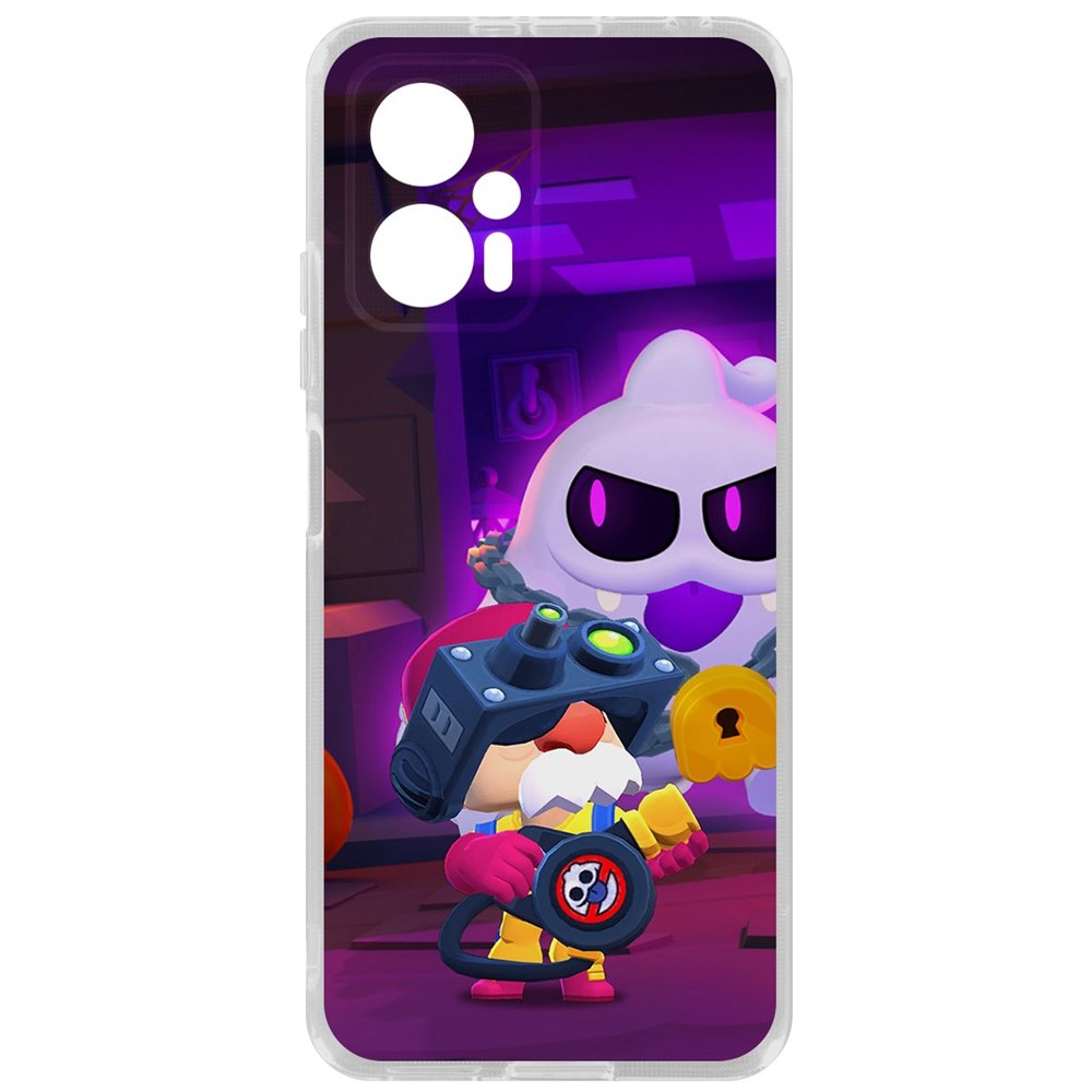 

Чехол Brawl Stars-Охотник за Скуиками Гэйл для Poco X4 GT, Прозрачный