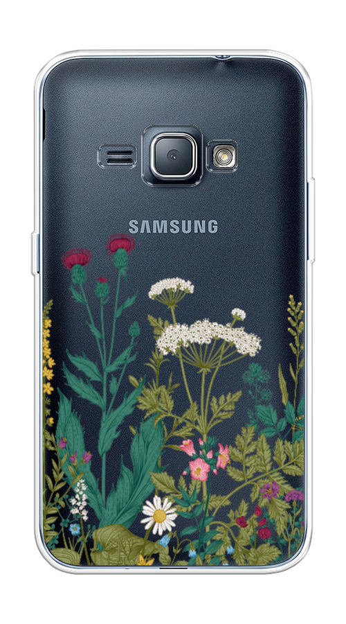 

Чехол на Samsung Galaxy J1 2016 "Дикие полевые цветы", Зеленый;розовый;белый, 22150-2