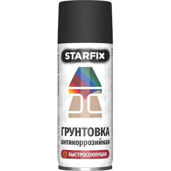 

Аэрозольная антикоррозийная грунтовка STARFIX черный 520 мл SM-38641-1