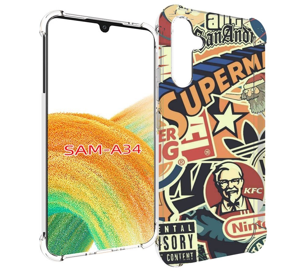 

Чехол MyPads Лейблы-на-постере для Samsung Galaxy A34, Tocco