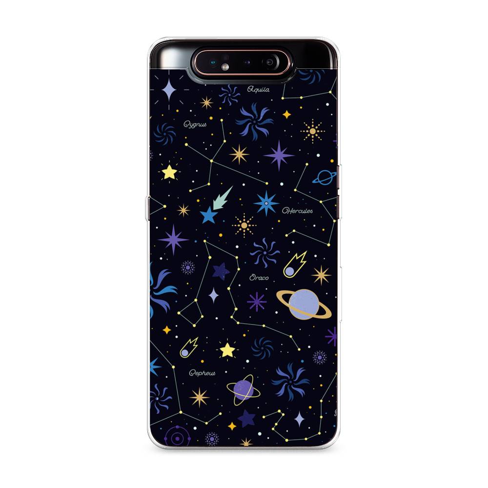 

Чехол на Samsung Galaxy A80 "Цветной космос", Желтый, 28350-2