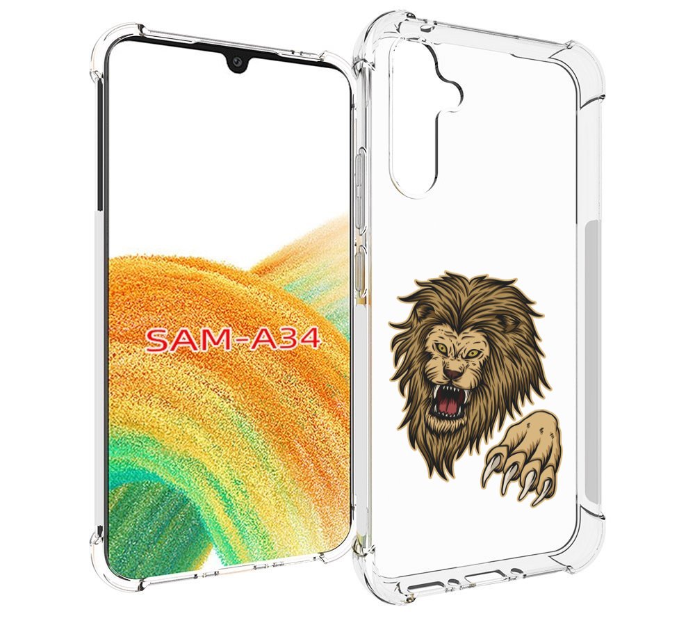 

Чехол MyPads Лев-завоеватель мужской для Samsung Galaxy A34, Tocco