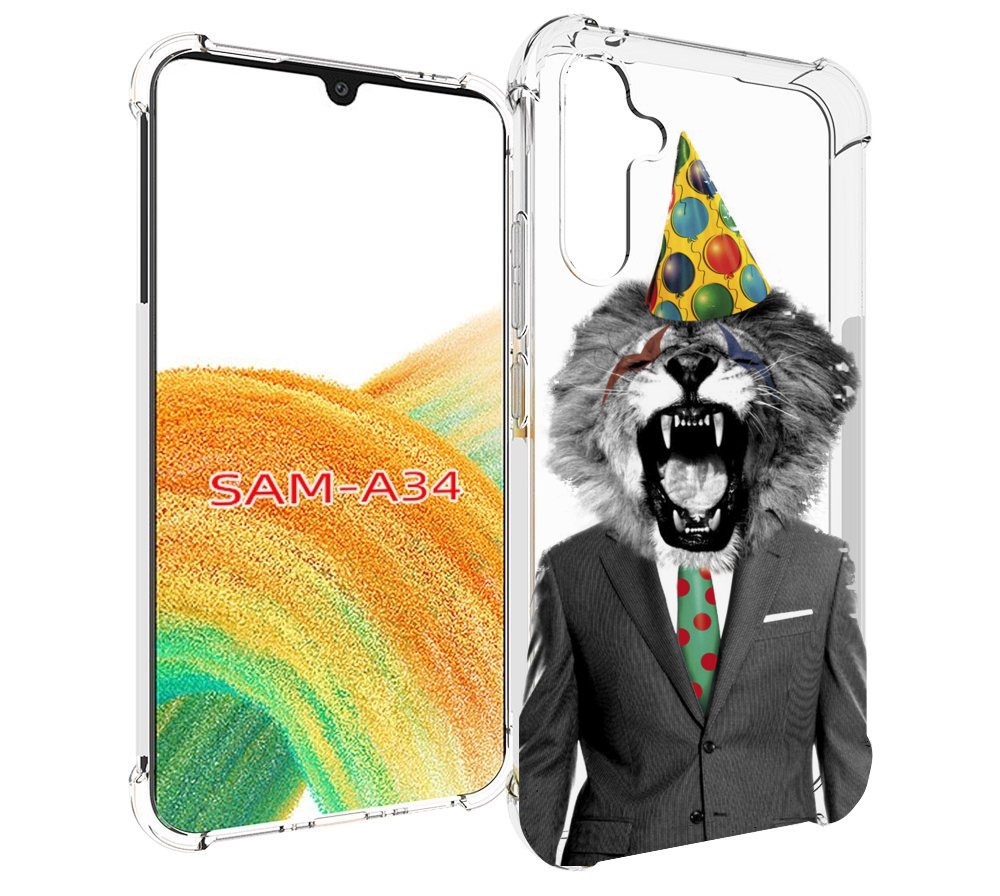 

Чехол MyPads Лев в галстуке для Samsung Galaxy A34, Tocco