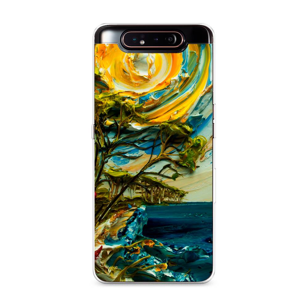 

Чехол на Samsung Galaxy A80 "Солнце живопись", Желтый;синий, 28350-4