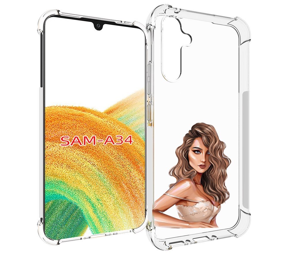 

Чехол MyPads Кудрявая-девушка женский для Samsung Galaxy A34, Tocco