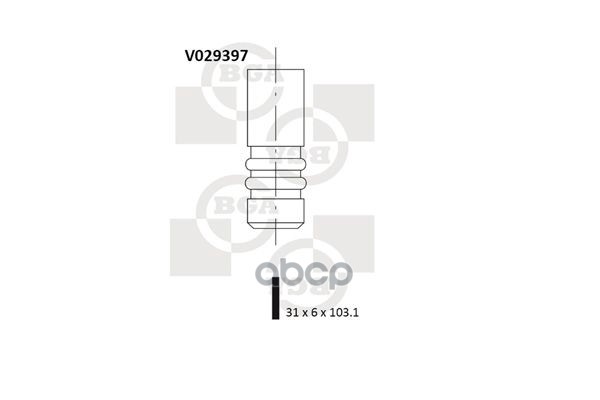 

BGA V029397 Клапан впускной OPEL Z16XE, Z16XEP, Z16SE 1шт