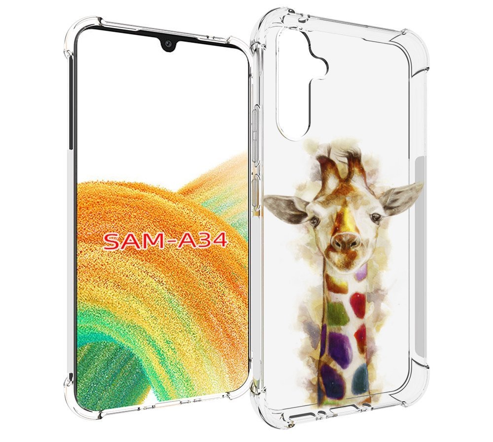 

Чехол MyPads Красочный жираф для Samsung Galaxy A34, Tocco