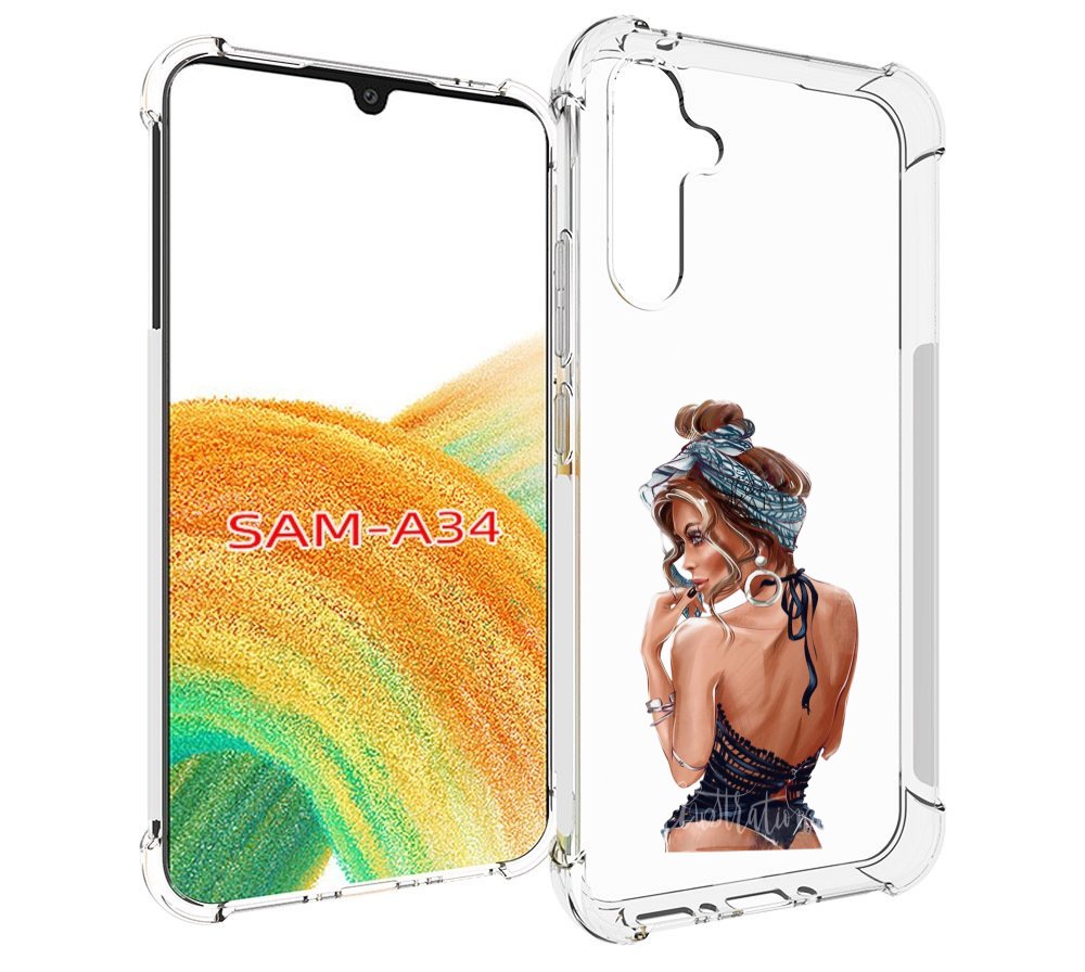 

Чехол MyPads Красивая-дама женский для Samsung Galaxy A34, Tocco