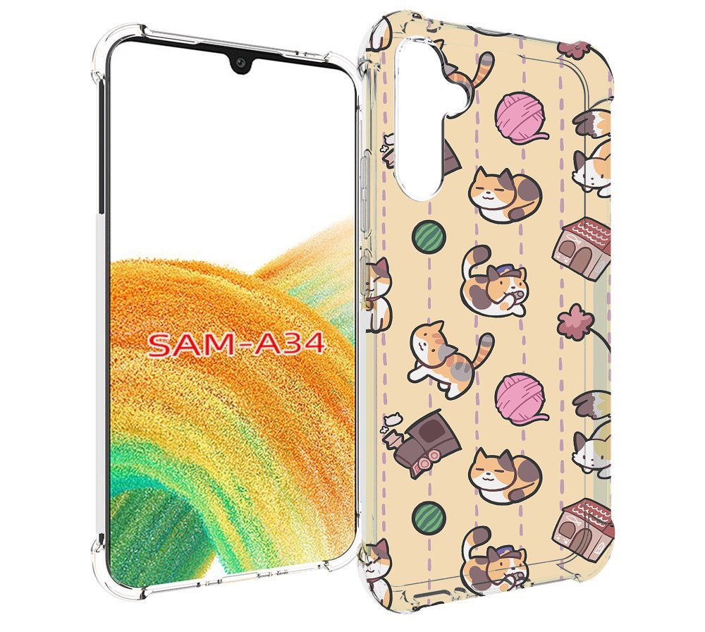 

Чехол MyPads Котики-клубочки для Samsung Galaxy A34, Tocco