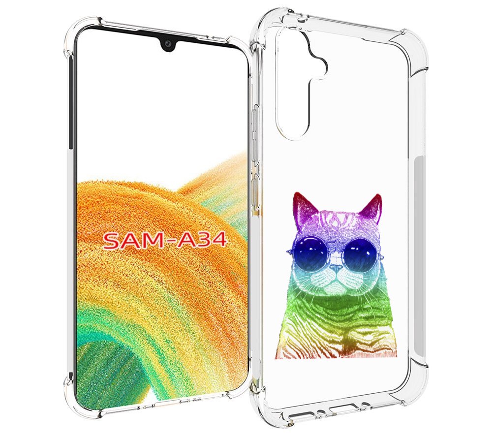 

Чехол MyPads Кот в очках для Samsung Galaxy A34, Tocco