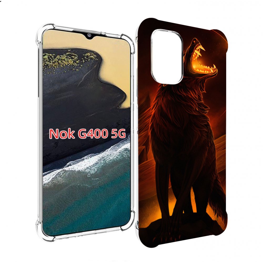 

Чехол MyPads волчара с огнем внутри для Nokia G400 5G, Прозрачный, Tocco