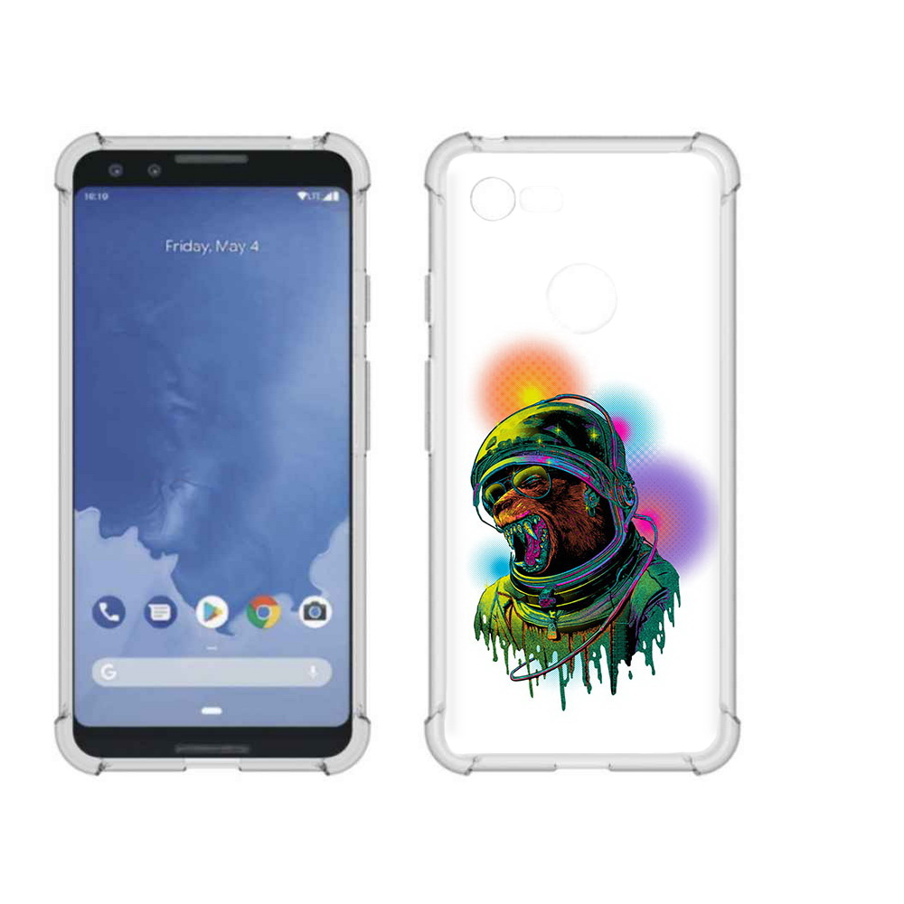 

Чехол MyPads Tocco для Google Pixel 3 медведь космонавт, Прозрачный, Tocco