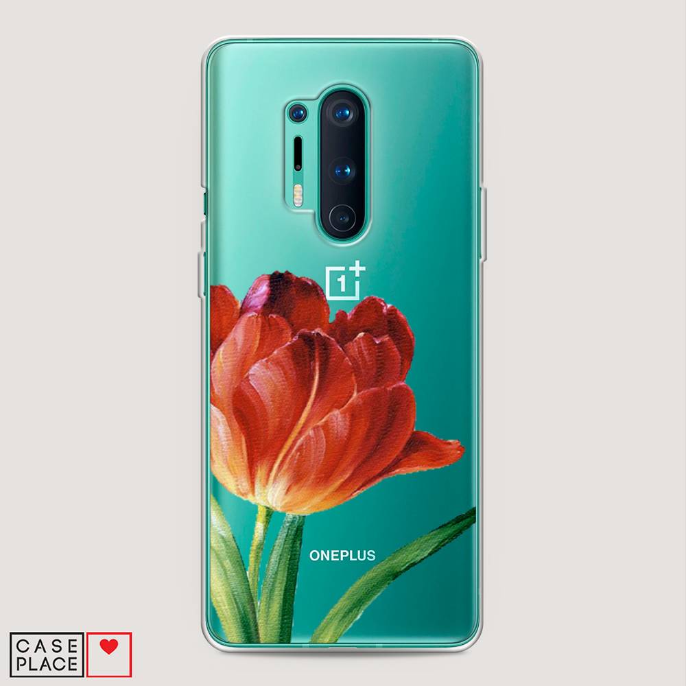 фото Чехол awog "красный тюльпан" для oneplus 8 pro