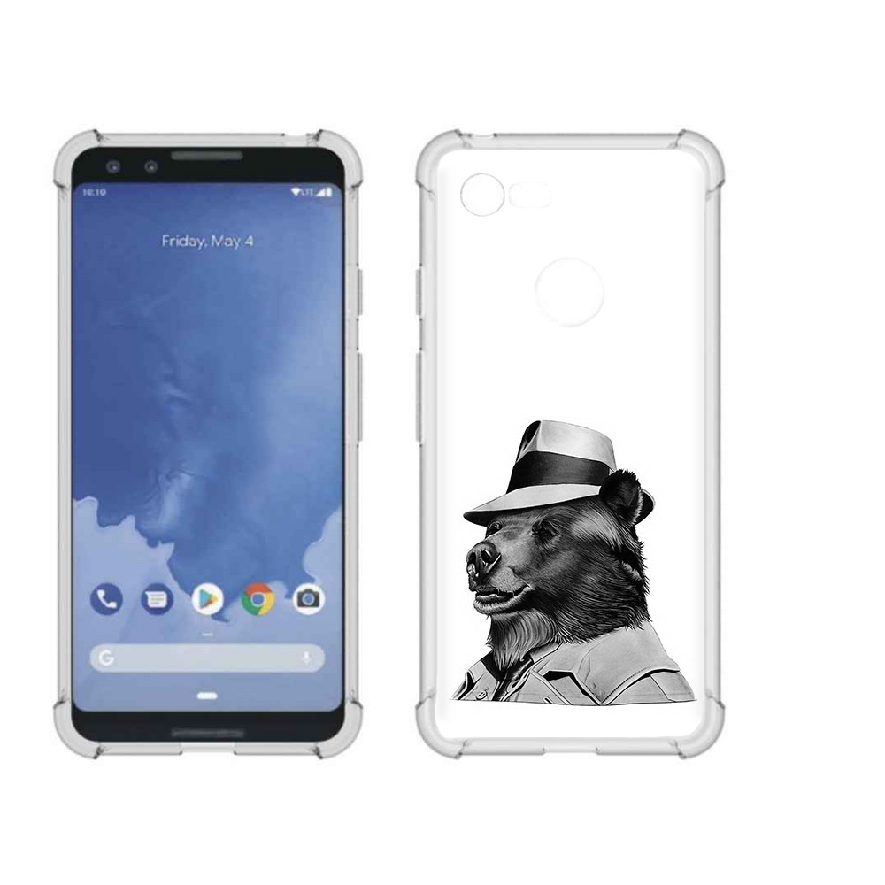 

Чехол MyPads Tocco для Google Pixel 3 медведь в шляпе, Прозрачный, Tocco