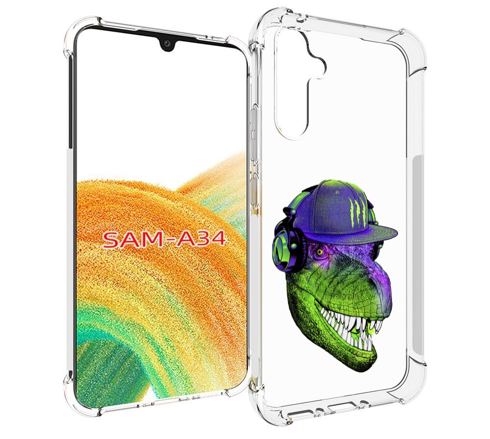 

Чехол MyPads Динозавр в кепке для Samsung Galaxy A34, Tocco
