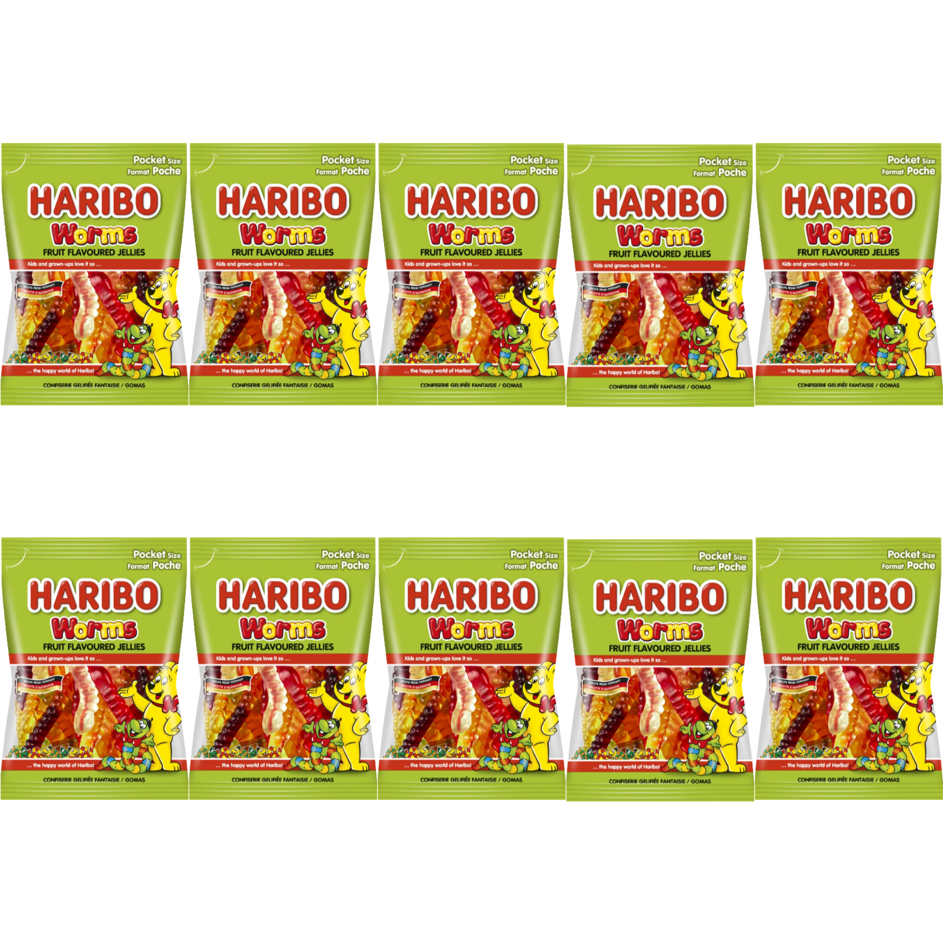 Жевательный мармелад Haribo червячки, 80 г х 10 шт