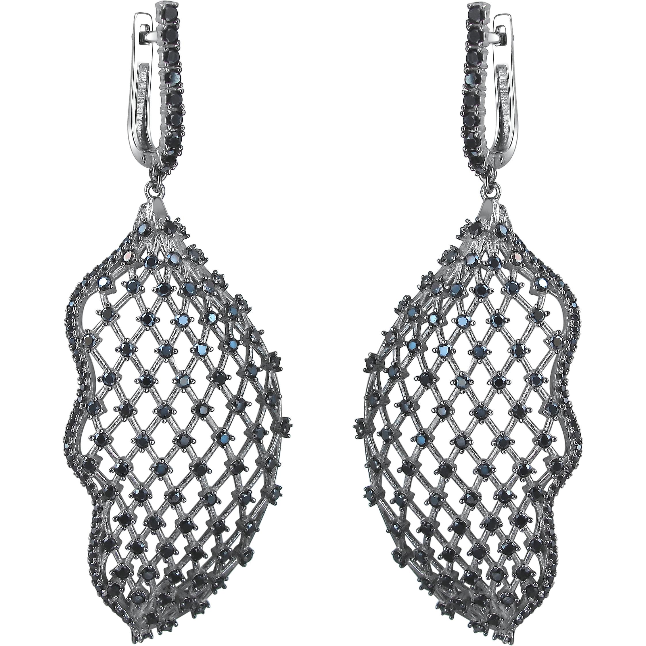 

Серьги женские из серебра Эстет 01С2511575ЧР-2, фианит, 01С2511575ЧР-2