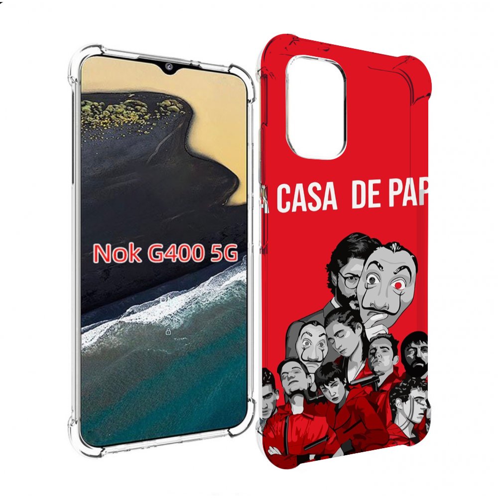

Чехол MyPads бумажный-дом-команда для Nokia G400 5G, Прозрачный, Tocco