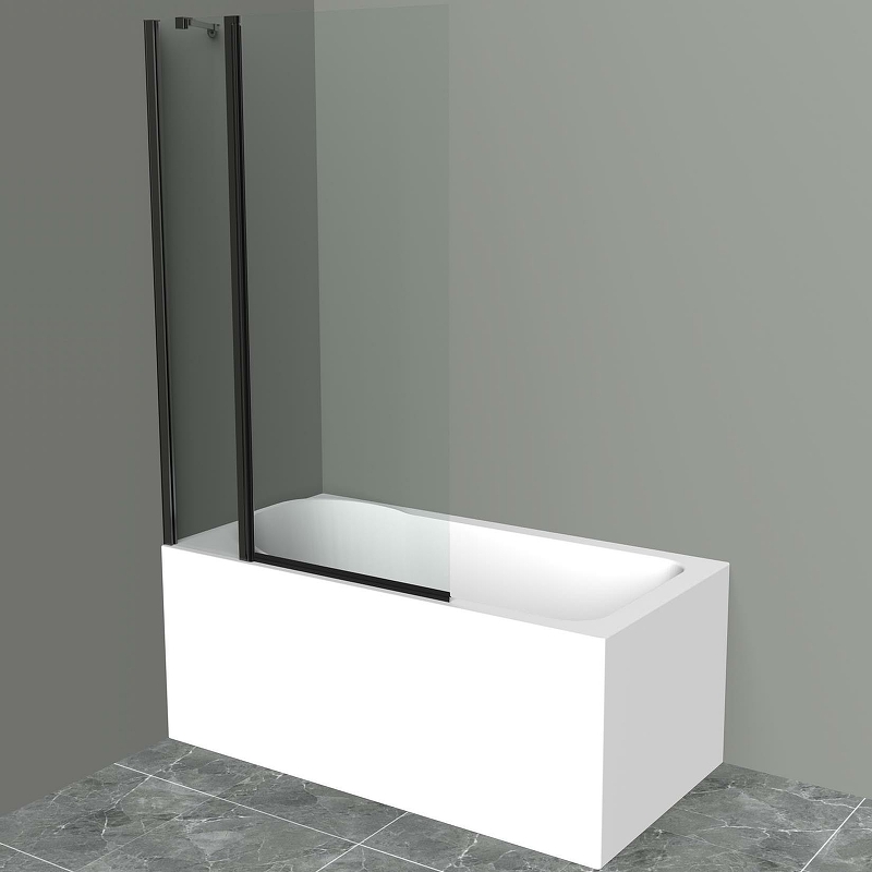 Шторка на ванну BelBagno UNO-V-11-100/150-C Nero боковая стенка для шторки на ванну bas
