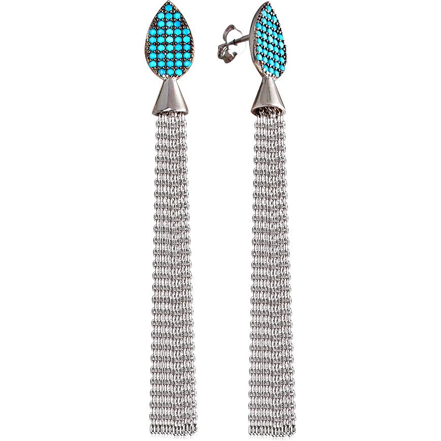 

Серьги женские из серебра Эстет 01С2510228Ч-1, фианит, 01С2510228Ч-1