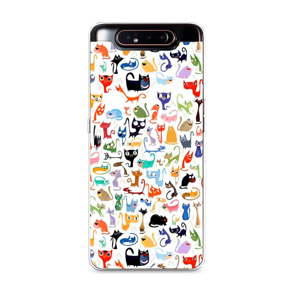 

Чехол на Samsung Galaxy A80 "Цветные коты", Разноцветный, 28350-1
