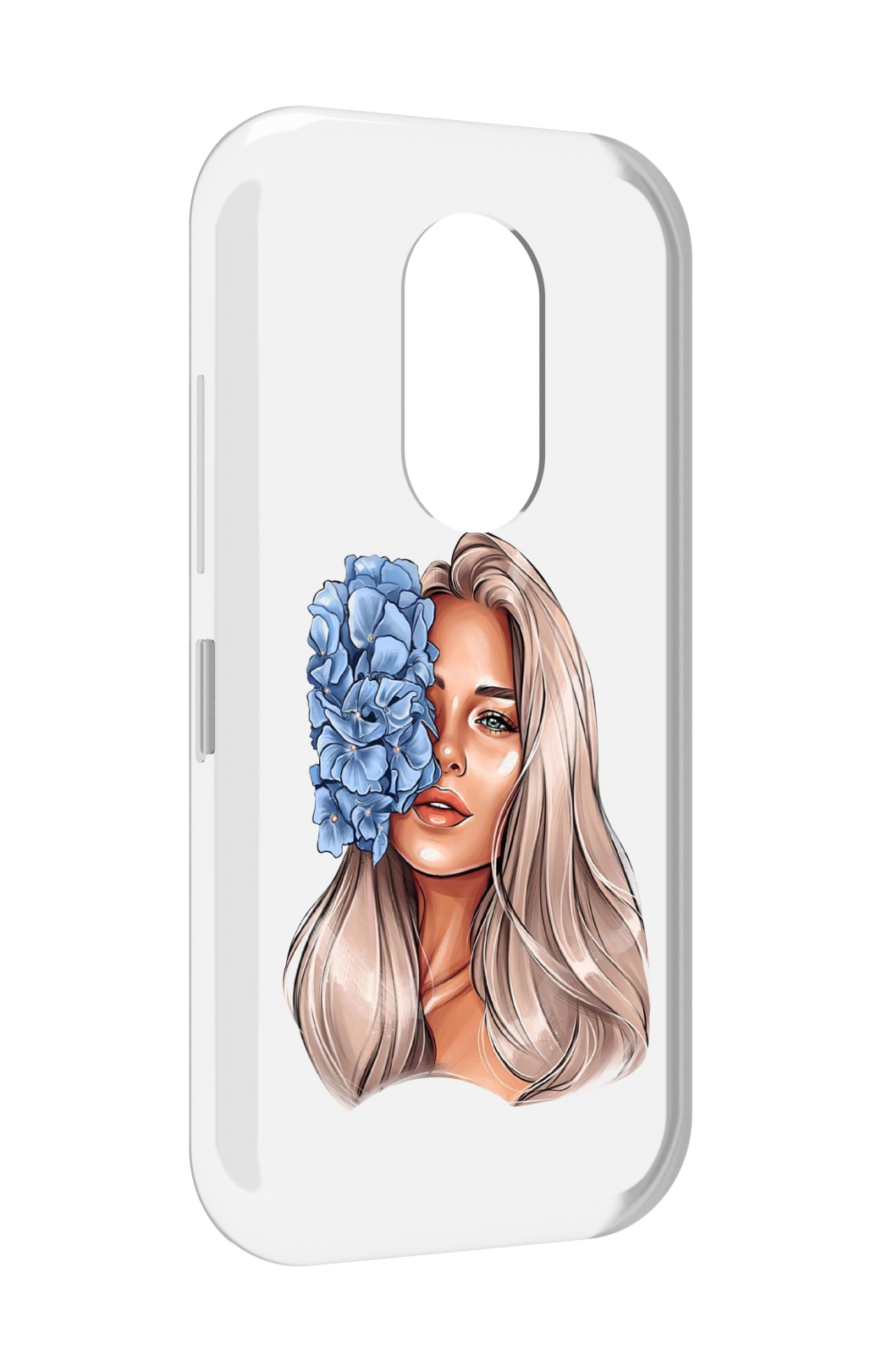 

Чехол MyPads блондинка-с-голубыми-цветами женский для Doogee S61 / S61 Pro, Прозрачный, Tocco