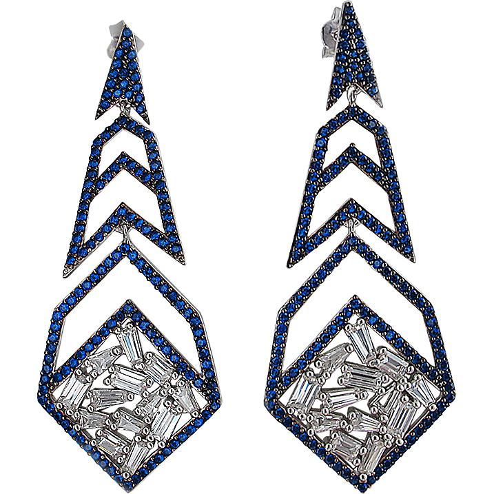 

Серьги женские из серебра Эстет 01С2510536-1, фианит, 01С2510536-1