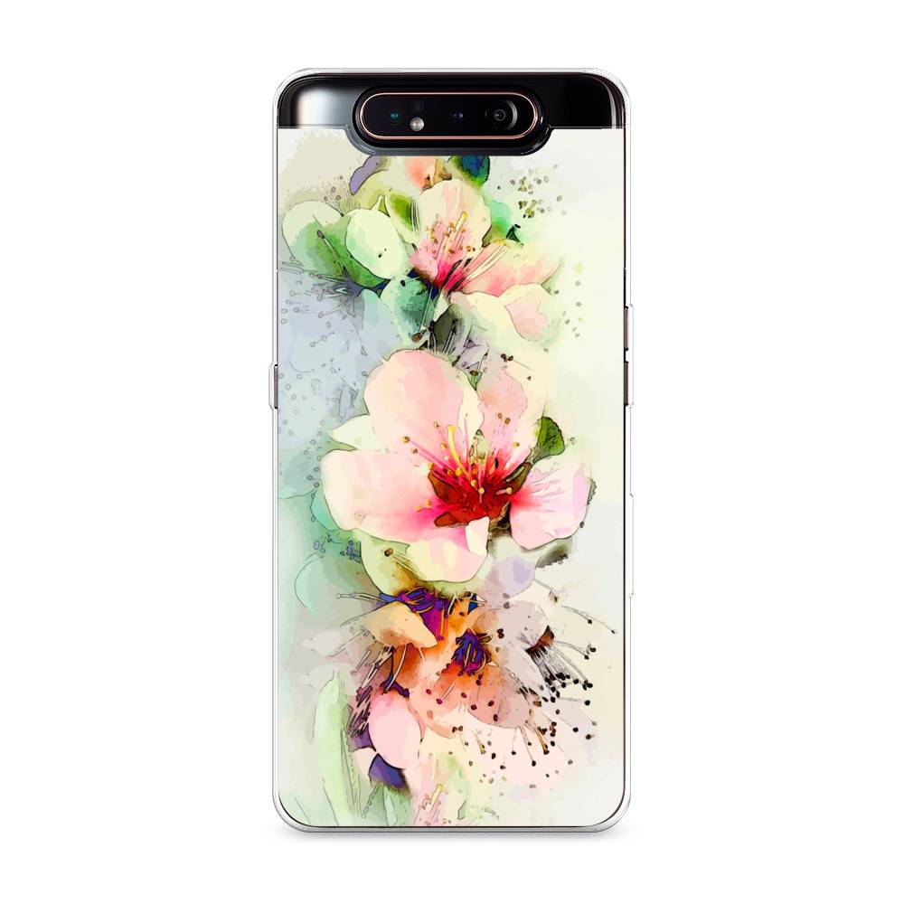 

Чехол на Samsung Galaxy A80 "Нежные цветы", Зеленый;розовый, 28350-2