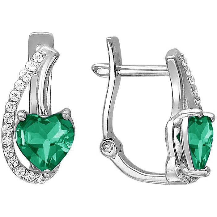 

Серьги женские из серебра Эстет 01С256244-2, фианит, 01С256244-2