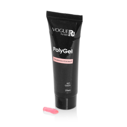 

PolyGel Vogue Nails прозрачно-розовый без эффектов 20 мл