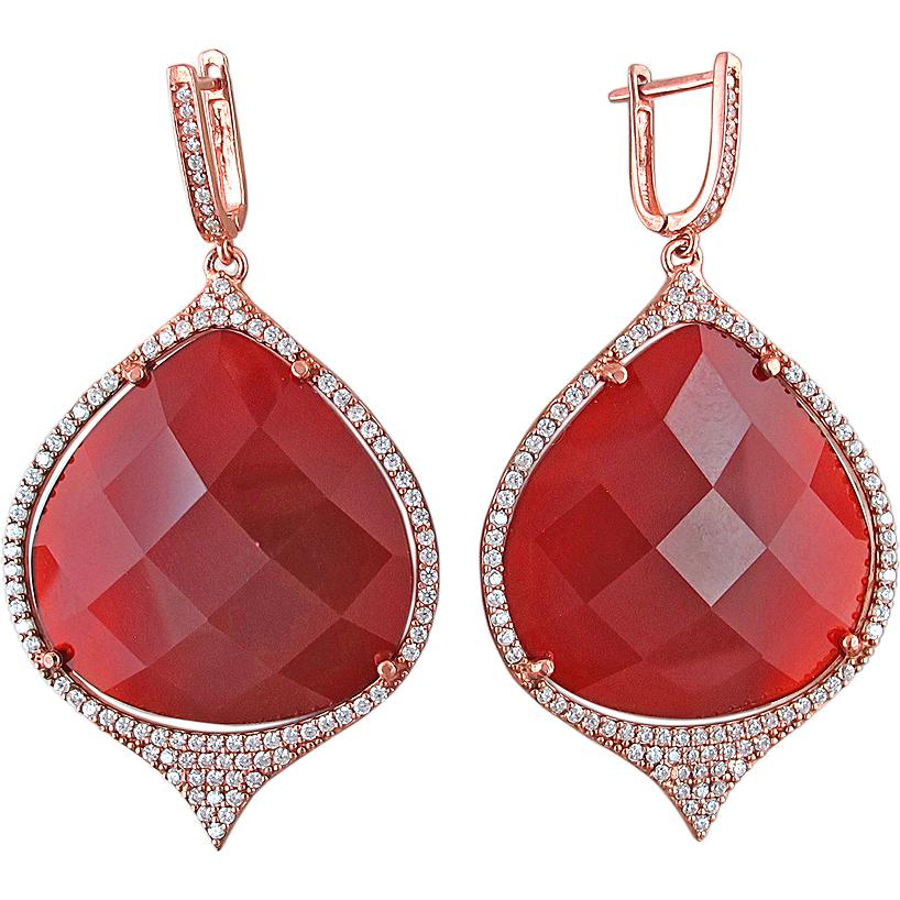 

Серьги женские из серебра Эстет 01С4510188-1А, агат/фианит, 01С4510188-1А