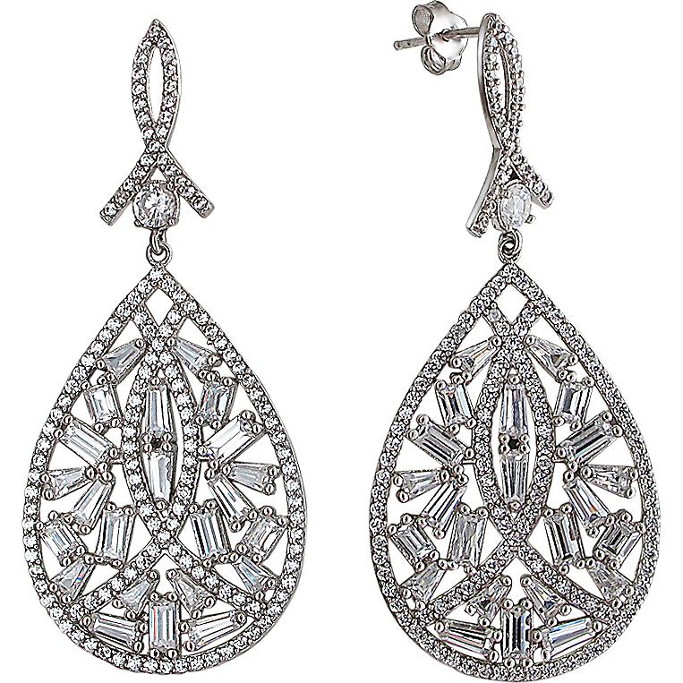 

Серьги женские из серебра Эстет 01С1510535, фианит, 01С1510535