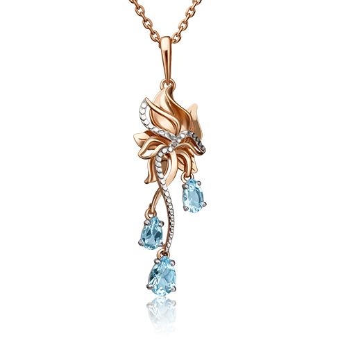 Кулон из золота PLATINA jewelry 03-2945-00-201-1110-57, топаз