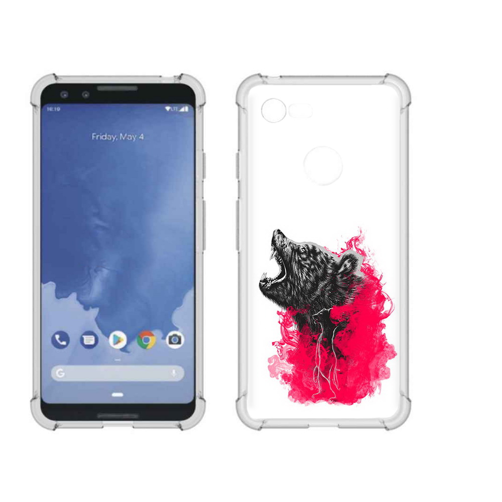 

Чехол MyPads Tocco для Google Pixel 3 медведь в дымке, Прозрачный, Tocco