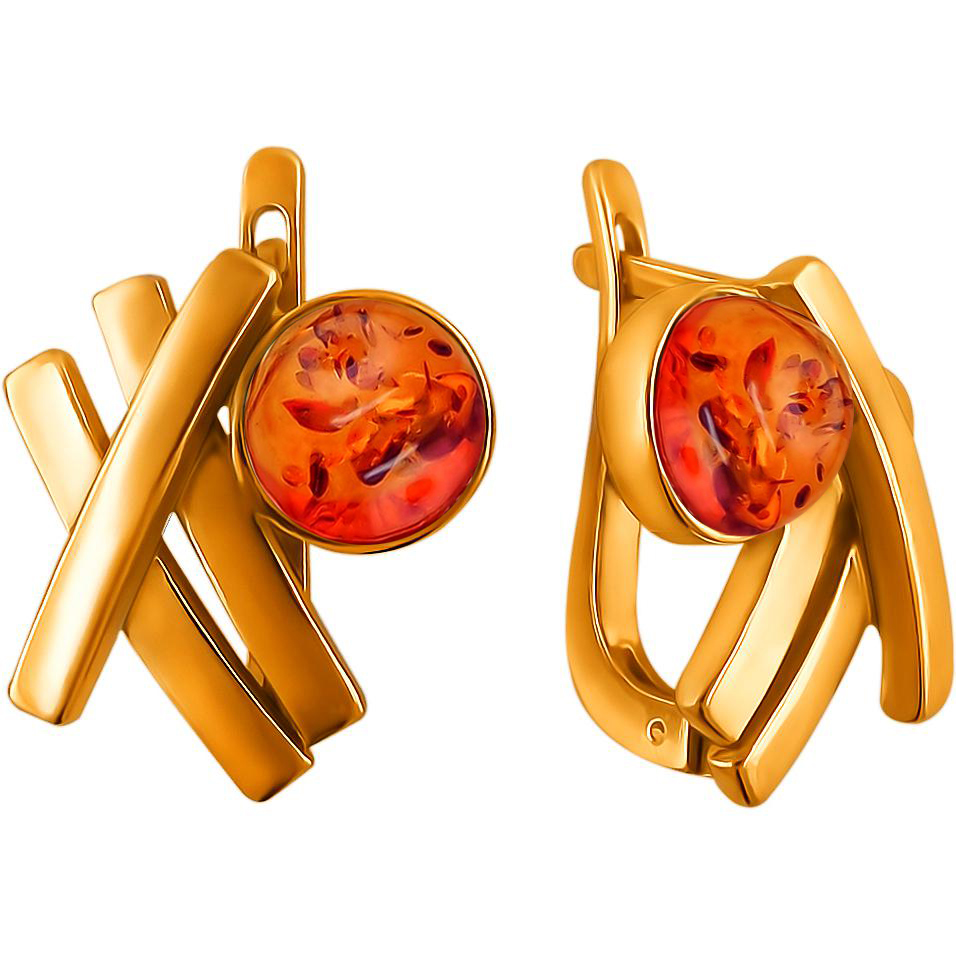 

Серьги женские из серебра Балтийское золото 51С450071П, янтарь, 51С450071П