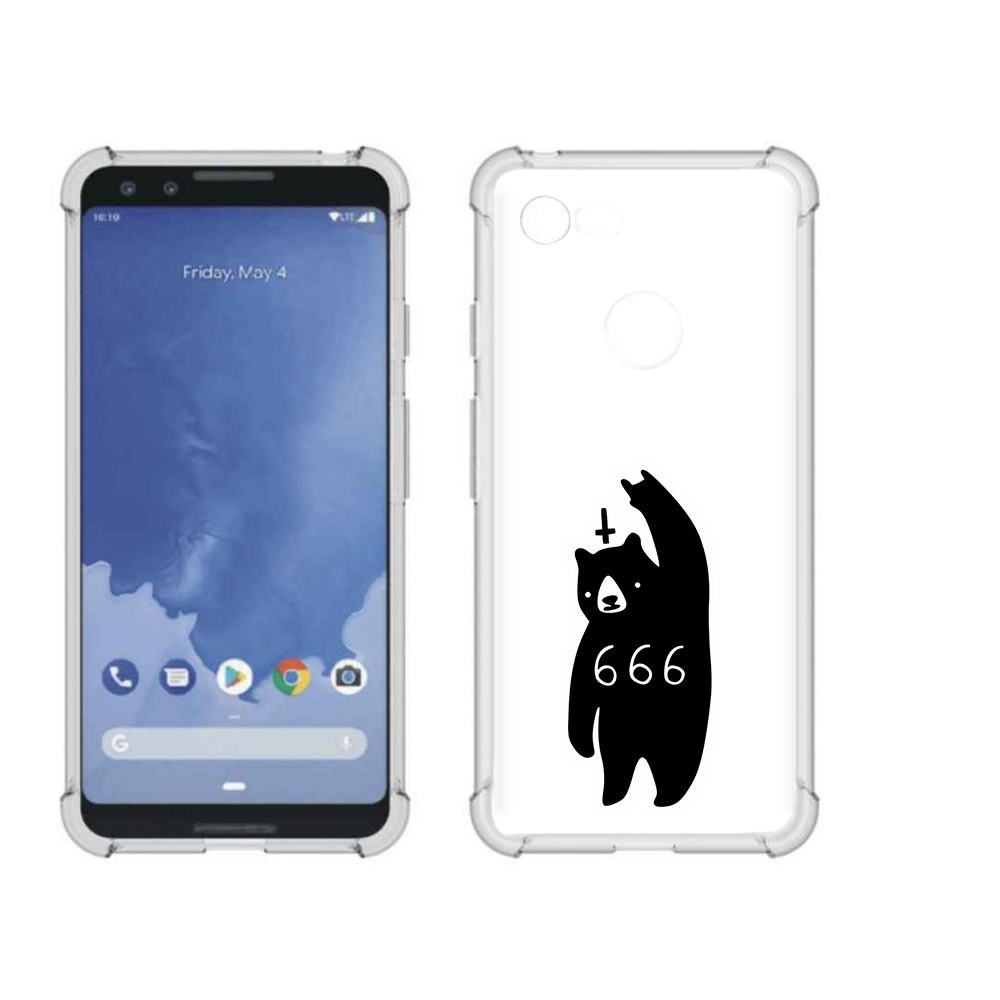 

Чехол MyPads Tocco для Google Pixel 3 медведь 666, Прозрачный, Tocco