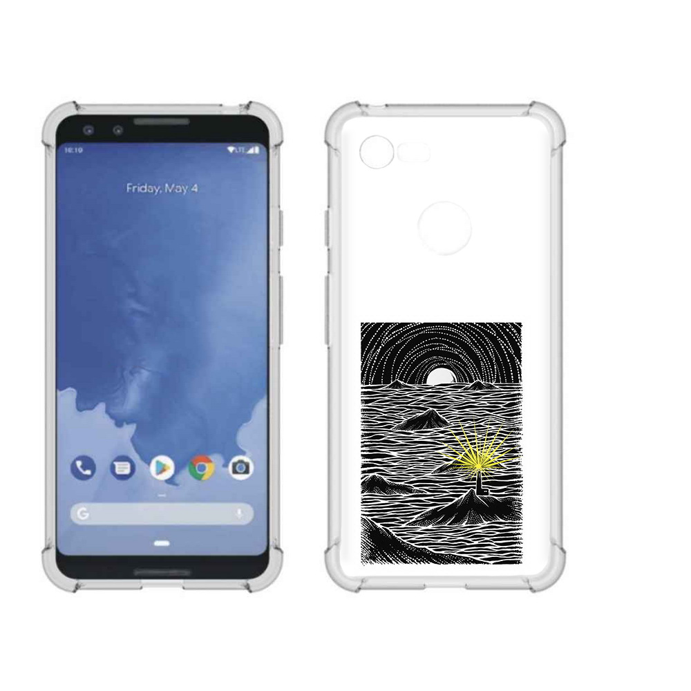 

Чехол MyPads Tocco для Google Pixel 3 маяк в черно белом море, Прозрачный, Tocco