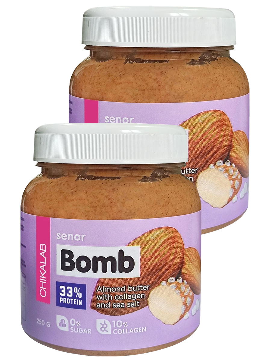 

Миндальная паста с морской солью без сахара Chikalab senor bomb, 2шт 250г, Mister BOMB