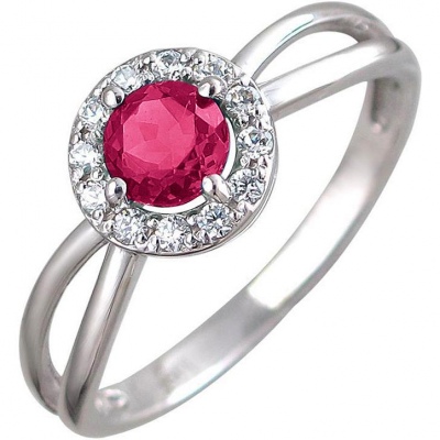 

Кольцо из серебра р.  Эстет 01К258522-3, фианит/корунд, 01К258522-3