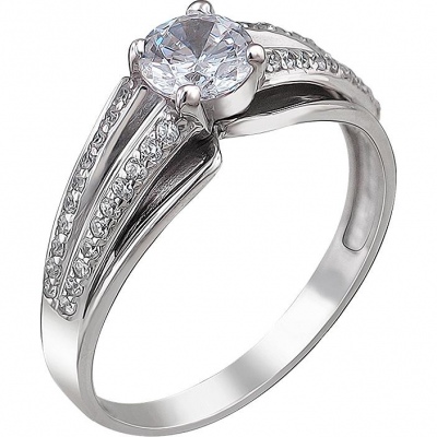 

Кольцо из серебра р.  Эстет 01К1511449, фианит, 01К1511449