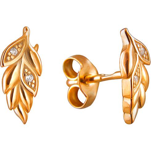 

Серьги-пусеты из серебра Эстет 01С1510450А, фианит, 01С1510450А