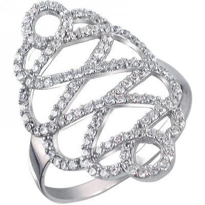 

Кольцо из серебра р.  Эстет 01К1511445, фианит, 01К1511445